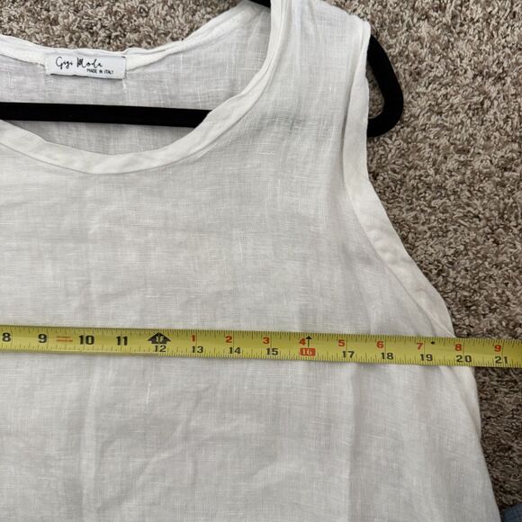 Gigi Moda 100% linen white tank top summer spring Large - Picture 14 of 15